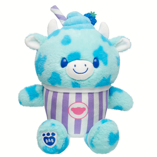 Blue Raspberry Cow Slushie Plushie w/ Lei Necklace | BAB - US 6251