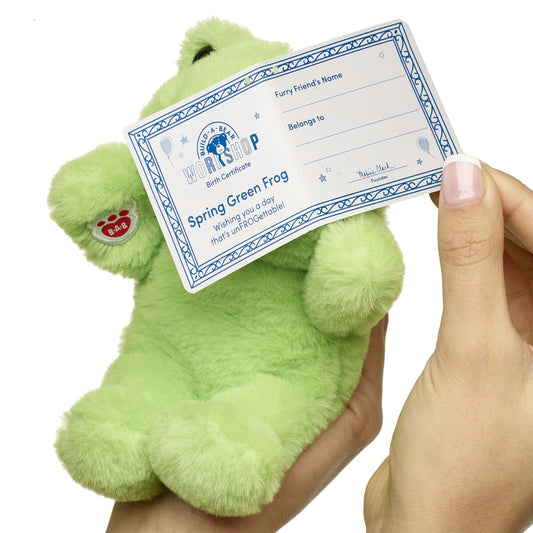 Build-A-Bear Mini Beans Spring Green Frog Stuffed Animal - US 8624