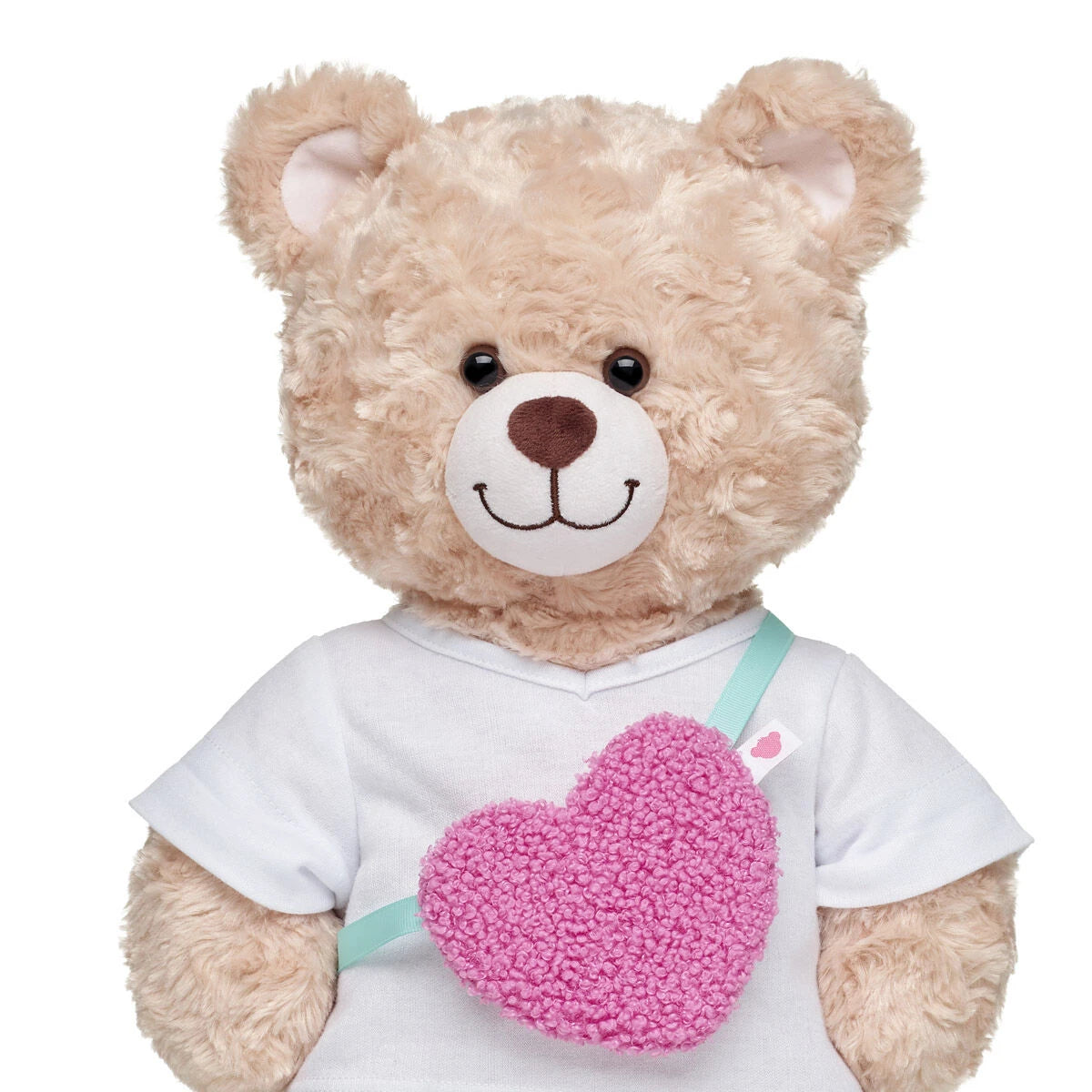 Pink Sherpa Heart Crossbody Bag - US 9658