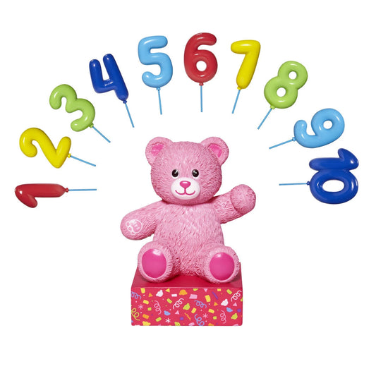 Build-A-Bear® Pink Bear Base with CeleBEARate Balloon Inserts (1-10) - US 3648