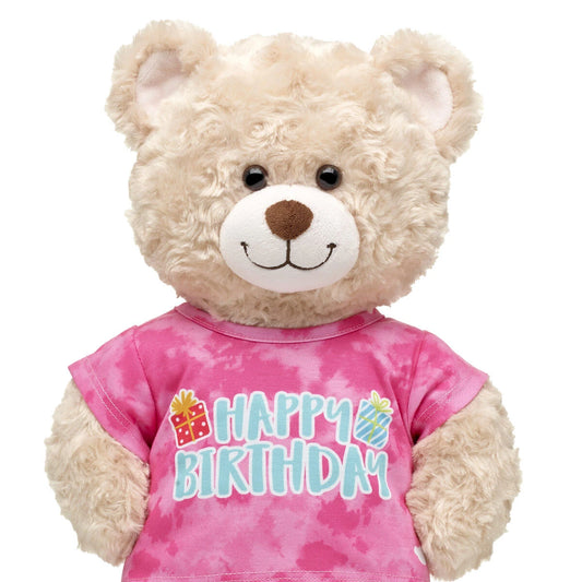 Pink Tie-Dye Birthday T-Shirt for Stuffed Animals - US 8908