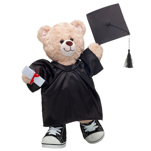 Happy Hugs Teddy Bear Black Graduation Gown Gift Set | Build-A-Bear® - US 1666