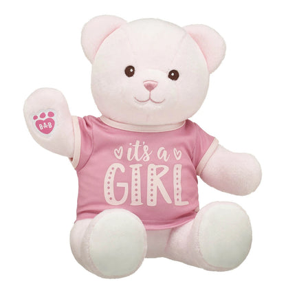 Baby Pink Teddy Bear "It's a Girl" Gift Set | Build-A-Bear® - US 1232