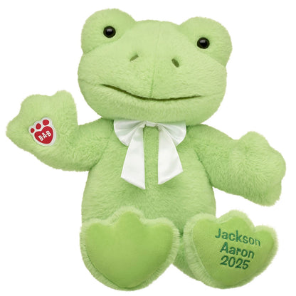 Embroidered Spring Green Frog Plush &amp; White Gifting Bow | Build-A-Bear® - US 8076