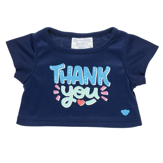 "Thank You" Plush Toy T-Shirt - Navy Blue - US 5149