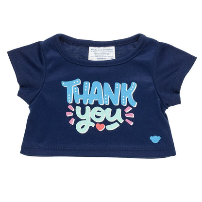 "Thank You" Plush Toy T-Shirt - Navy Blue - US 7401