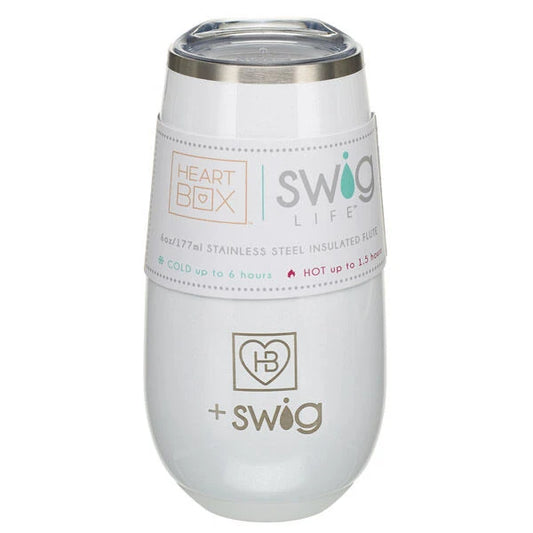 6 oz. HeartBox x Swig Life White Stemless Flute | Build-A-Bear® - US 1201