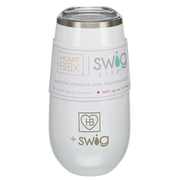 6 oz. HeartBox x Swig Life White Stemless Flute | Build-A-Bear® - US 1688