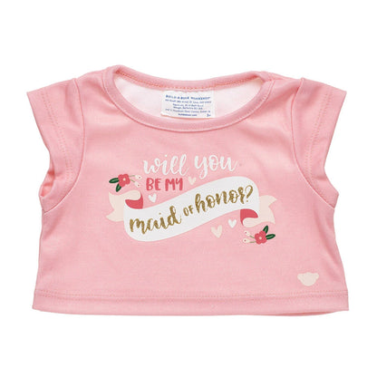 "Will You Be My Maid of Honor?" T-Shirt for Stuffed Animals | Build-A-Bear® - US 2811