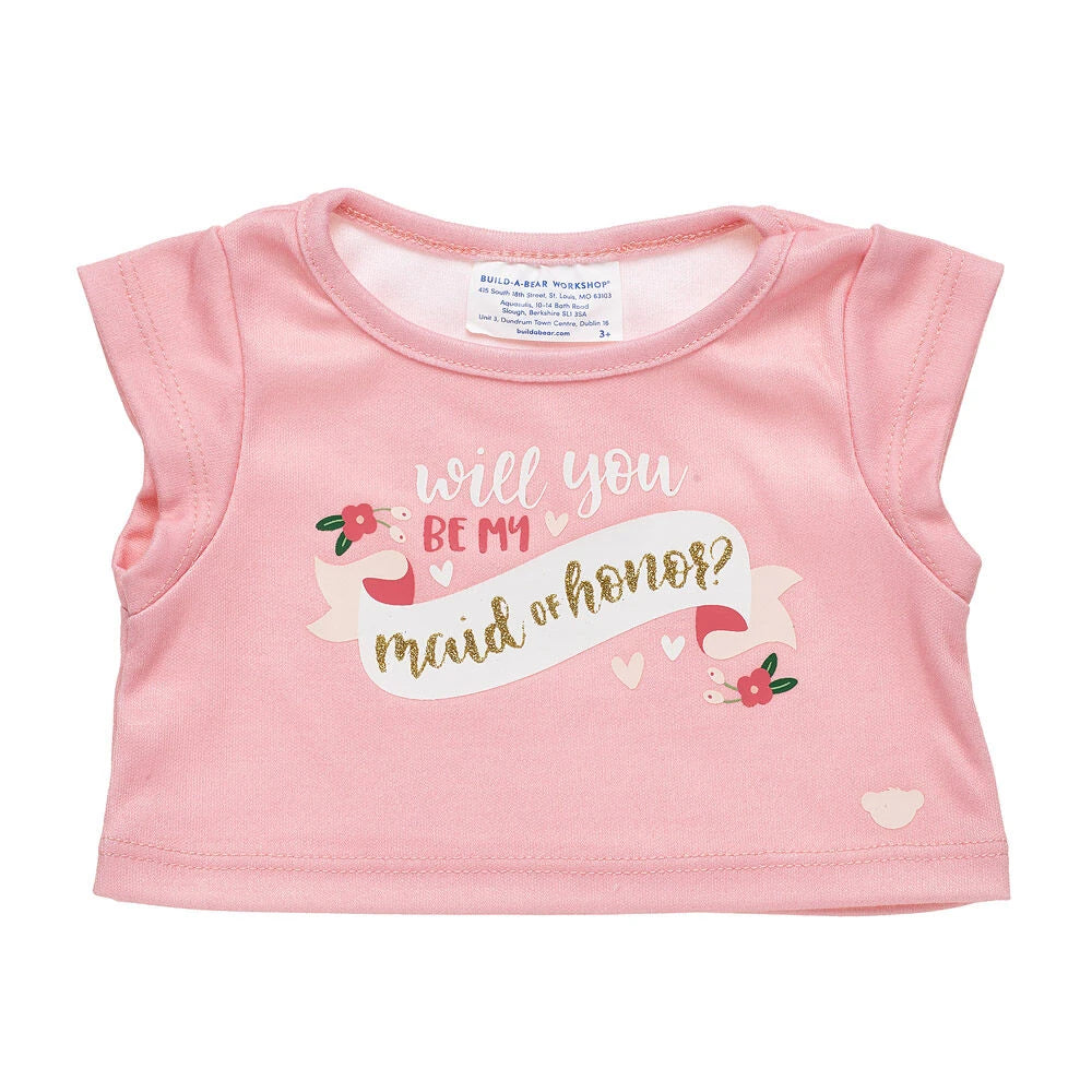 "Will You Be My Maid of Honor?" T-Shirt for Stuffed Animals | Build-A-Bear® - US 1690