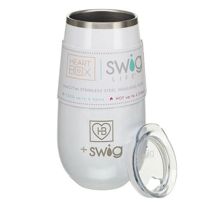 6 oz. HeartBox x Swig Life White Stemless Flute | Build-A-Bear® - US 1688