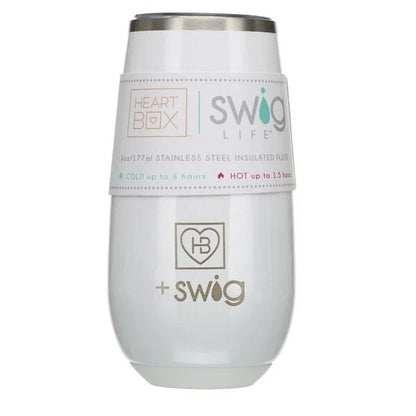 6 oz. HeartBox x Swig Life White Stemless Flute | Build-A-Bear® - US 1201
