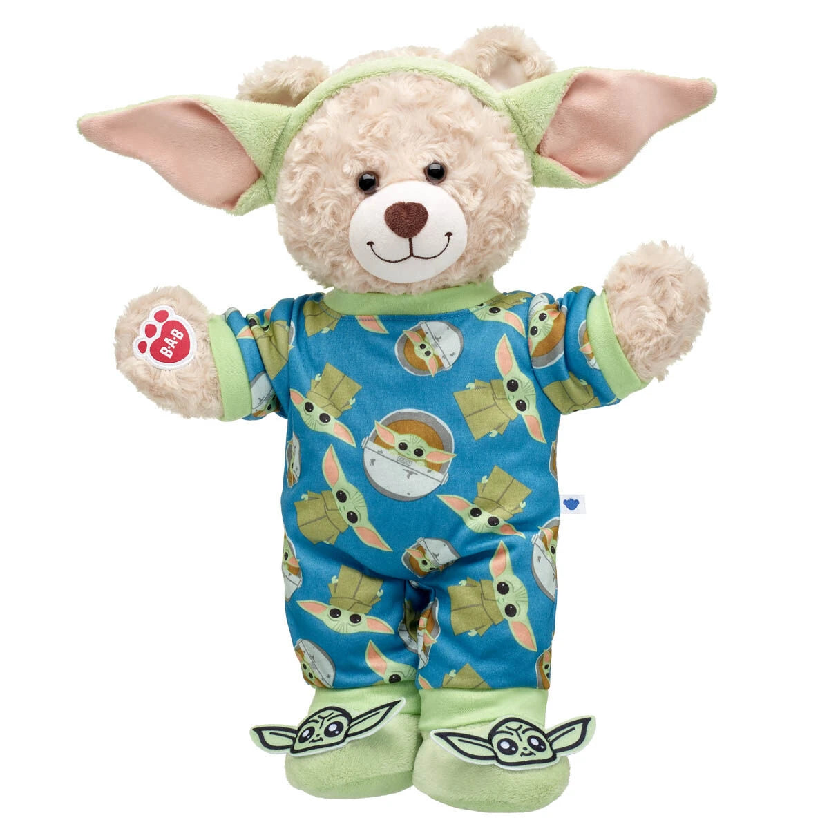 Happy Hugs Teddy Bear with Star Wars Grogu™ Sleeper &amp; Slippers Gift Set | Build-A-Bear® - US 5593