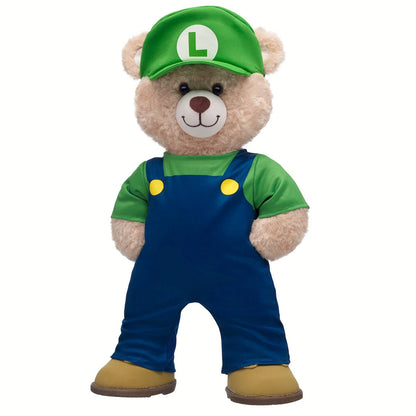 Super Mario Happy Hugs Teddy Bear Luigi Gift Set | Build-A-Bear - US 2180