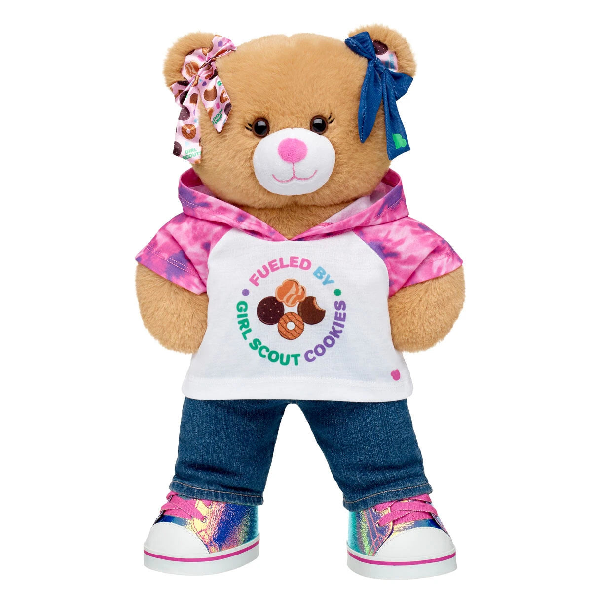 Girl Scout Cookie Teddy Bear Hoodie Gift Set w/ Bows | BAB - US 3596