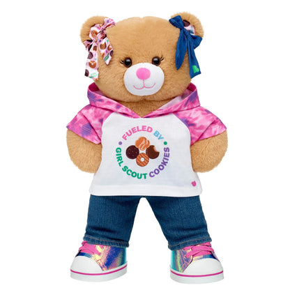 Girl Scout Cookie Teddy Bear Hoodie Gift Set w/ Bows | BAB - US 3596