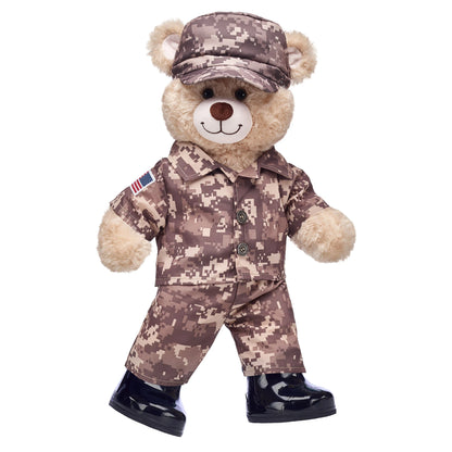 Happy Hugs Teddy Bear Khaki Camo Gift Set | Build-A-Bear® - US 6758