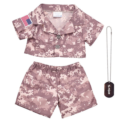 Happy Hugs Teddy Bear Khaki Camo Gift Set | Build-A-Bear® - US 6758