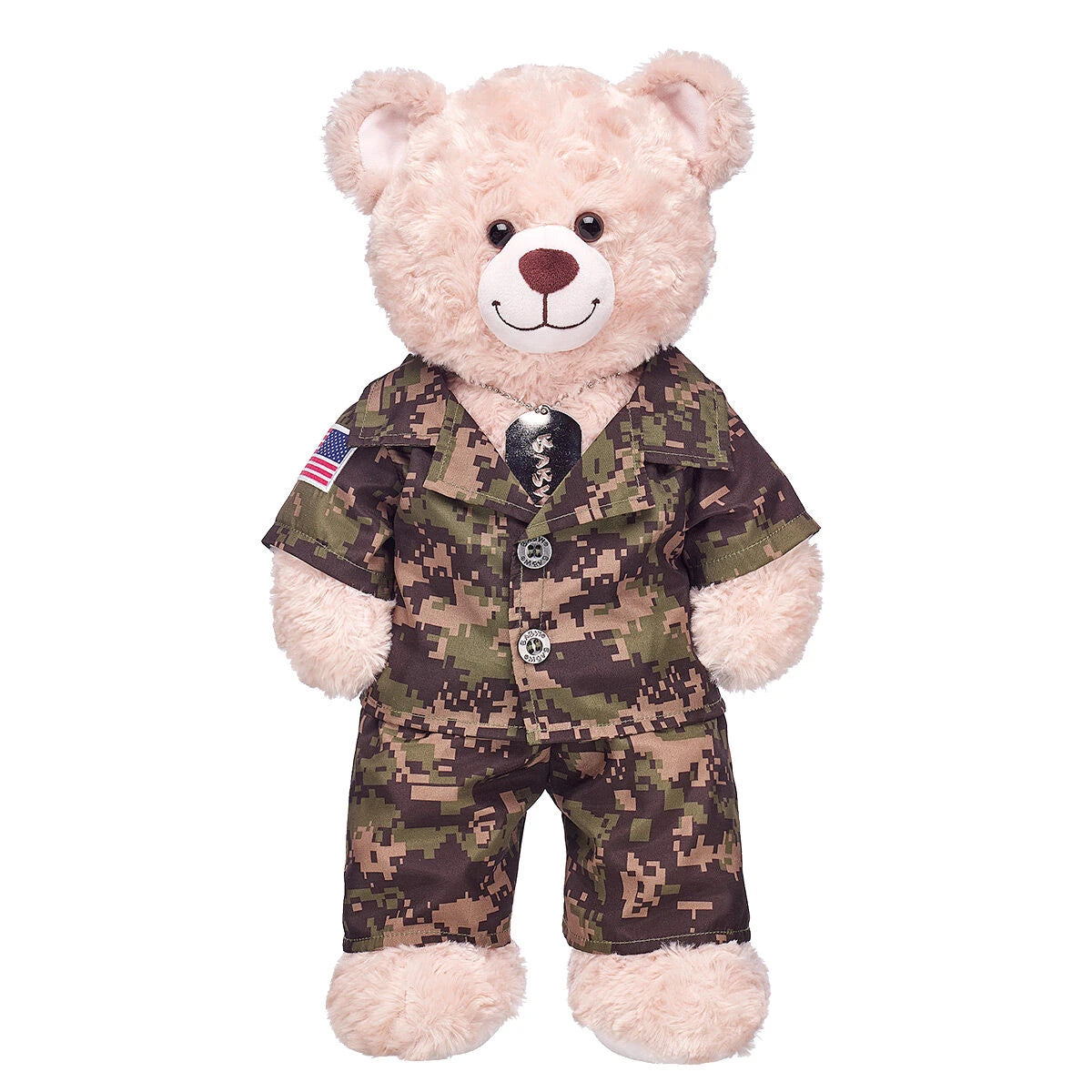 Green Digital Camo Uniform with USA Flag for Stuffed Animals | Build-A-Bear® - US 4296