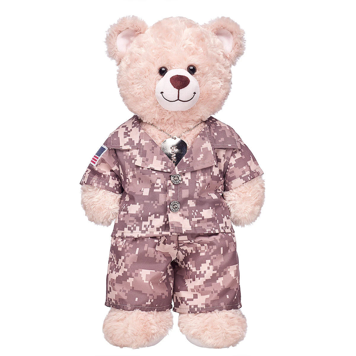 Khaki Digital Camo Uniform with USA Flag for Stuffed Animals | Build-A-Bear® - US 5030