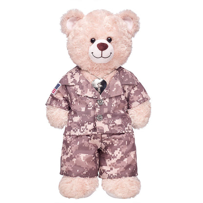 Khaki Digital Camo Uniform with USA Flag for Stuffed Animals | Build-A-Bear® - US 5030
