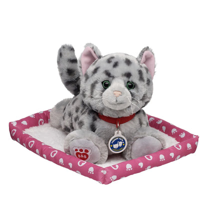 Promise Pets Ocicat Stuffed Animal w/ Pink Bed | Build-A-Bear - US 7603