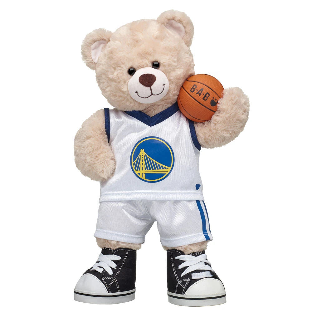 Golden State Warriors Happy Hugs Teddy Bear Basketball Gift Set | Build-A-Bear® - US 1922
