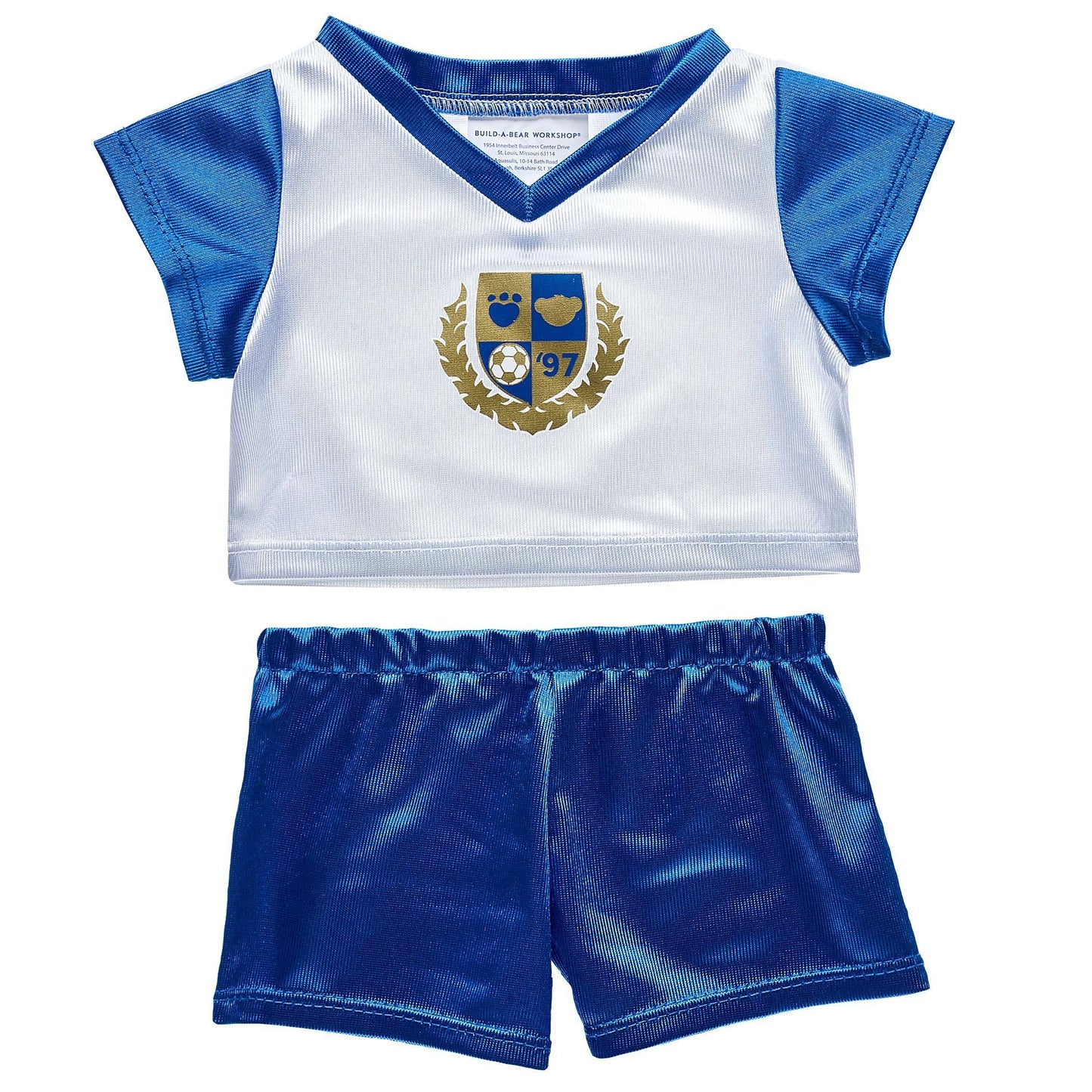 Blue &amp; White Soccer Uniform 2 pc. for Stuffed Animals | Build-A-Bear® - US 8668