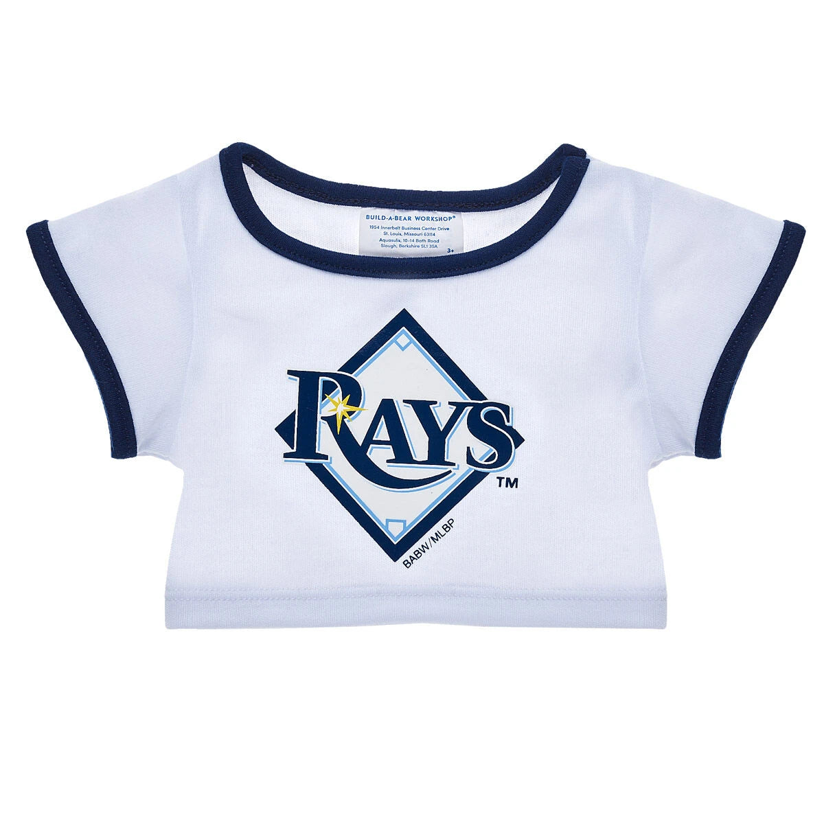 Tampa Bay Rays™ White &amp; Blue Ringer T-Shirt for Stuffed Animals | Build-A-Bear® - US 7212