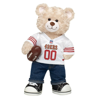 San Francisco 49ers Happy Hugs Teddy Bear Football Gift Set | Build-A-Bear® - US 5901