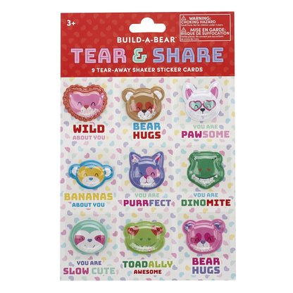 Valentine's Day Tear &amp; Share Sticker Set | Build-A-Bear® - US 1651
