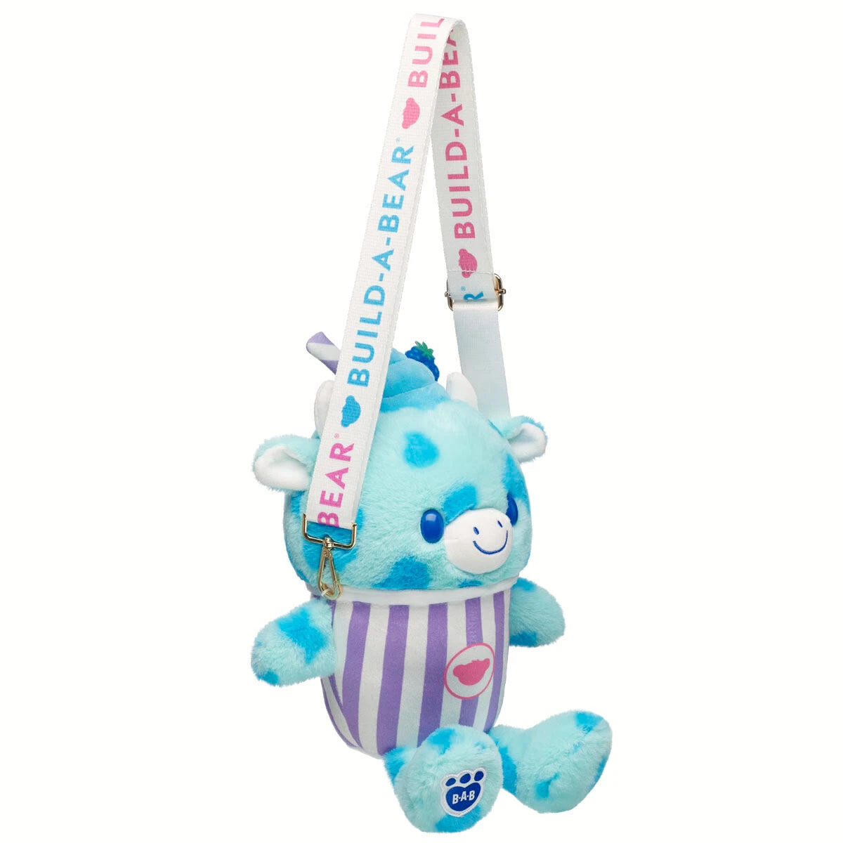 Blue Raspberry Cow Slushie Plushie w/ Carrying Strap | BAB - US 6499