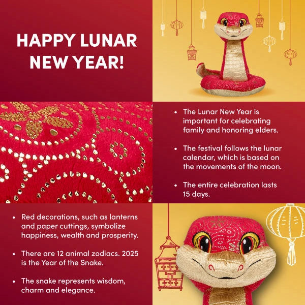 Lunar New Year Red and Gold Snake Stuffed Animal | Build-A-Bear® - US 2253