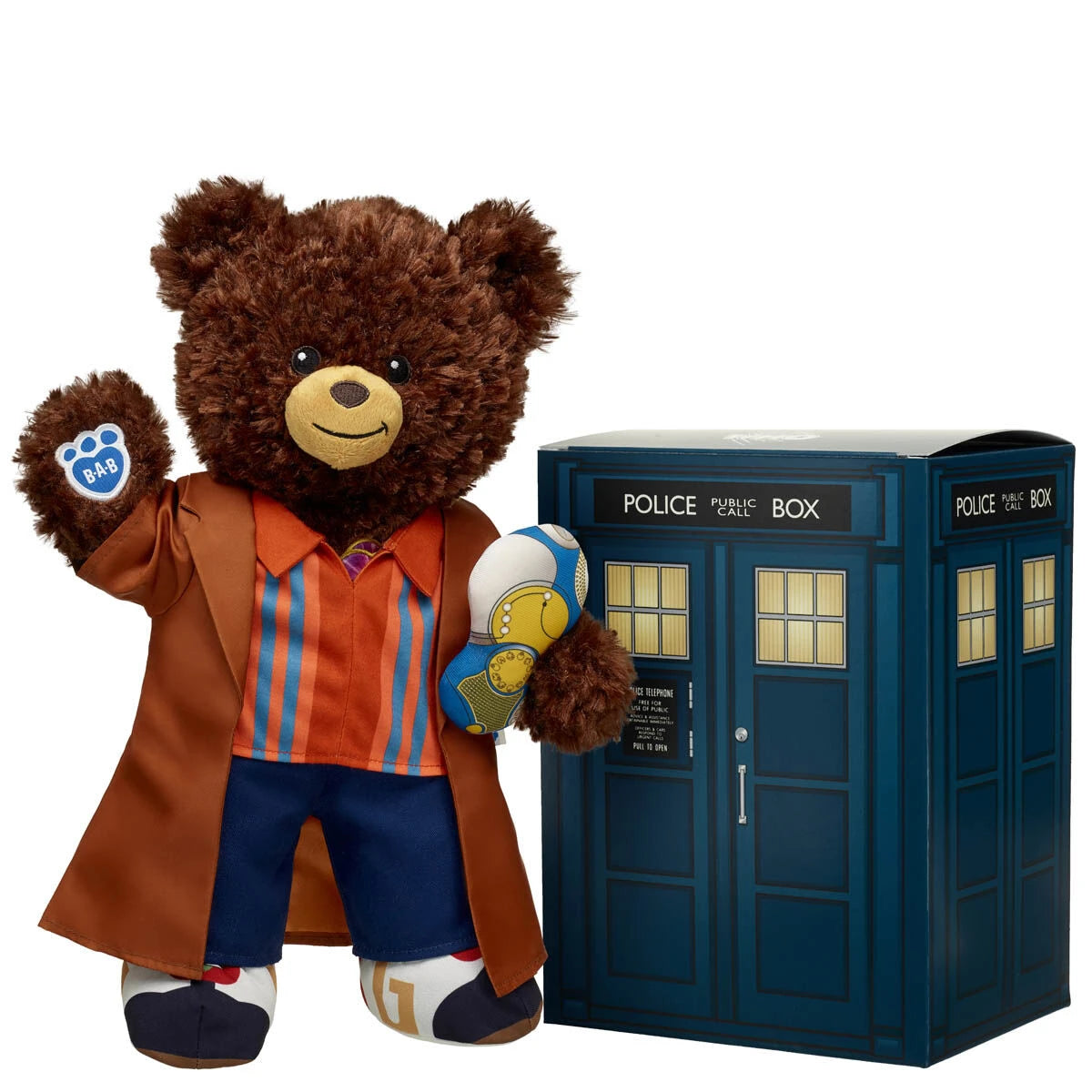 Doctor Who Teddy Bear Fifteenth Doctor Gift Set with TARDIS Gift Box | Build-A-Bear® - US 3669