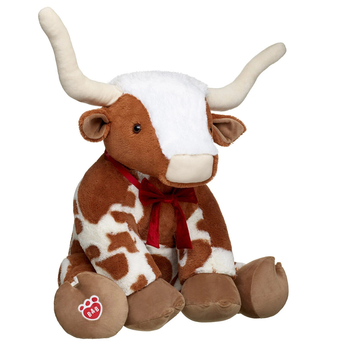 Giant Longhorn Cow Plush &amp; Red Gifting Bow | Build-A-Bear® - US 8570