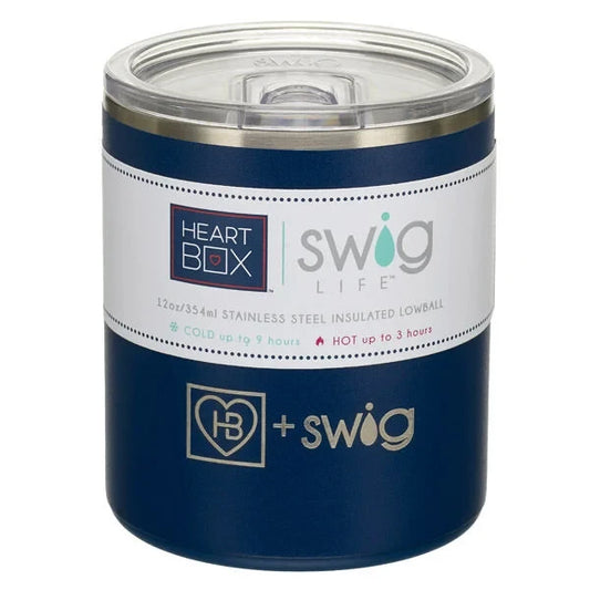 12 oz. HeartBox x Swig Life Navy Insulated Lowball | Build-A-Bear® - US 6264