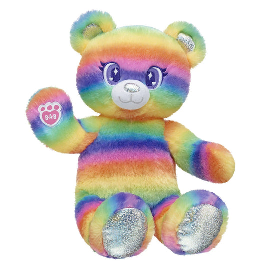 Rainbow Stripes Teddy Bear Leopard Print | Build-A-Bear - US 4852