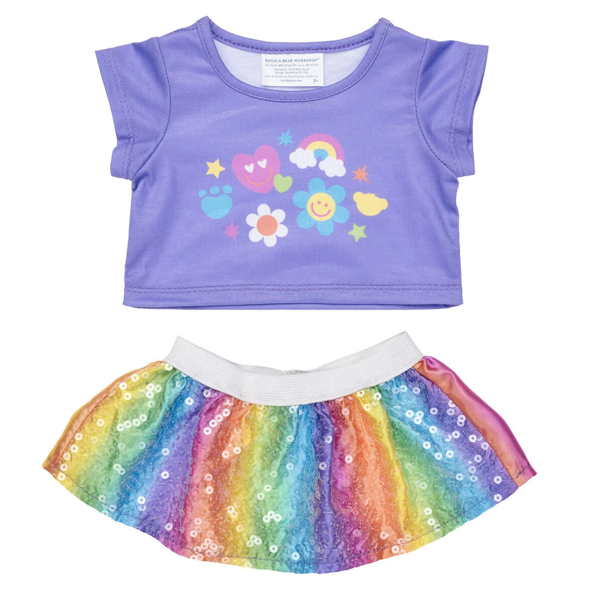 Rainbow Stripes Teddy Bear Skirt Gift Set | Build-A-Bear - US 5907