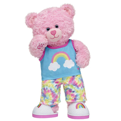 Pink Cuddles Teddy Bear Rainbow PJs Gift | Build-A-Bear - US 7706