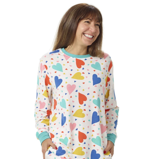 Build-A-Bear Pajama Shop™ Colorful Hearts PJ Top - Adult - US 4262