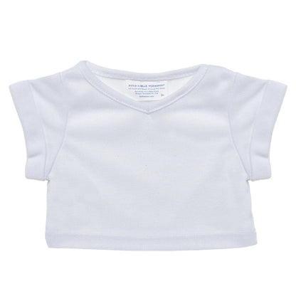Online Exclusive White V-Neck T-Shirt | Build-A-Bear - US 1758