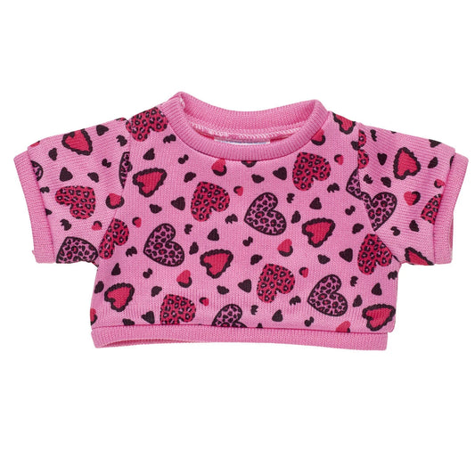 Leopard Print Heart Sweater | Build-A-Bear - US 2833