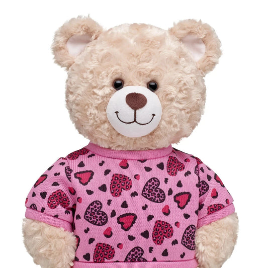 Leopard Print Heart Sweater | Build-A-Bear - US 2833