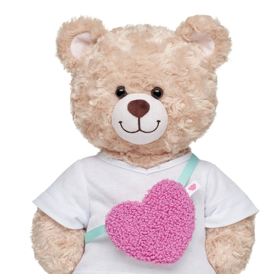 Pink Sherpa Heart Crossbody Bag - US 9658