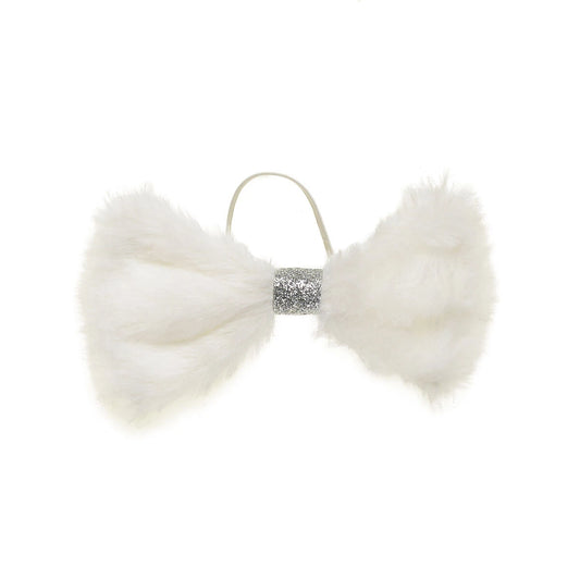 Fuzzy White Bow for Stuffed Animals | Build-A-Bear Workshop® - US 3018