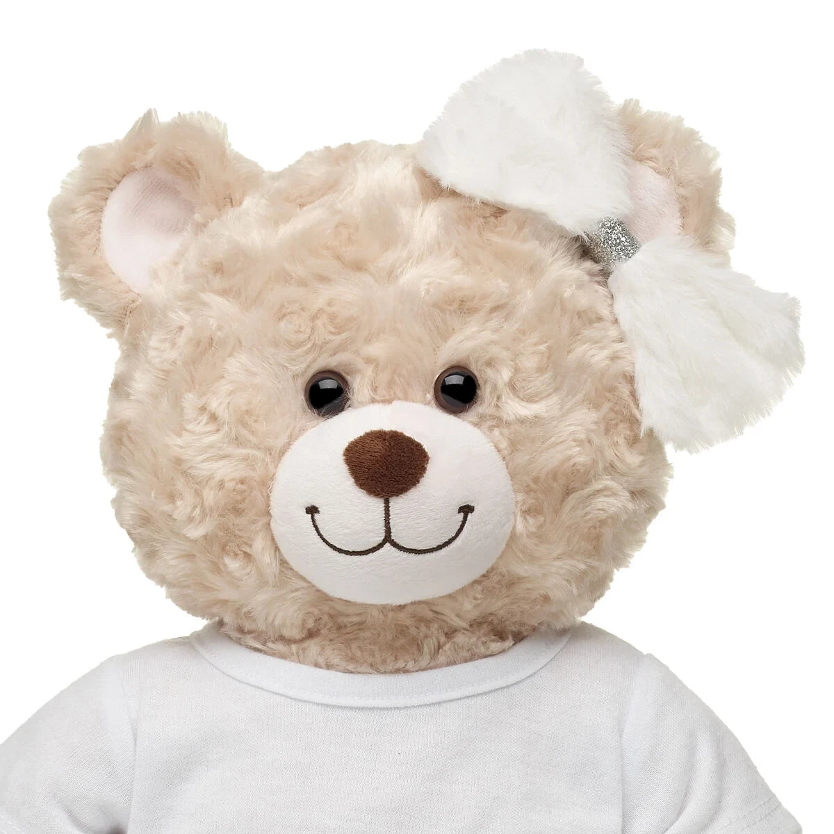 Fuzzy White Bow for Stuffed Animals | Build-A-Bear Workshop® - US 3018