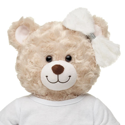 Fuzzy White Bow for Stuffed Animals | Build-A-Bear Workshop® - US 3018