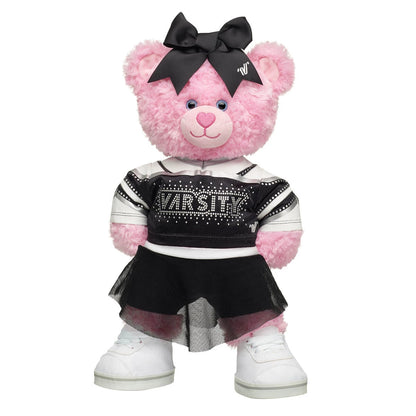 Pink Cuddles Teddy Bear All-Star Black Cheer Uniform Set | Build-A-Bear® - US 6725