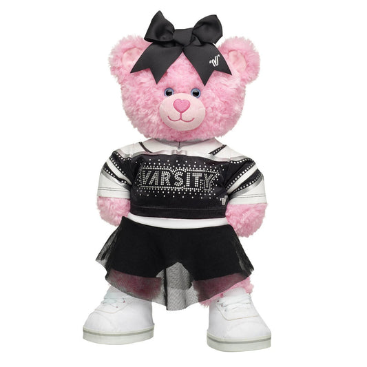 Pink Cuddles Teddy Bear All-Star Black Cheer Uniform Set | Build-A-Bear® - US 6725